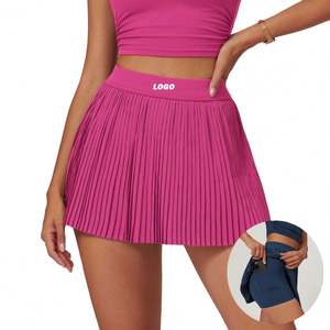 Kustom <span class=keywords><strong>2</strong></span> dalam 1 musim panas bernapas olahraga pakaian tenis dengan celana pendek bawaan latihan kebugaran Golf Tenis rok berlipat dengan saku - Product Image 1