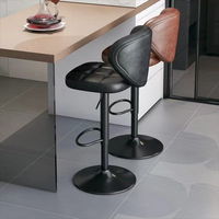 Chaise de bar en métal, comptoir nordique pivotant, ensemble de meubles modernes pour la maison, tabourets de cuisine en bois hauts, velours, cuir, or, luxe
