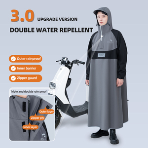 <span class=keywords><strong>Poncho</strong></span> de pluie extra-long et épaissi avec <span class=keywords><strong>manches</strong></span>, unisexe, imperméable intégral pour moto électrique et conduite - Product Image 2