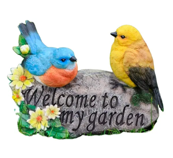 Heute Fabriek Nieuwe Ontwerp Vogel Tuin Decor, Welkom Teken Sculpturen Standbeelden Voor Buiten Beeldje Home Decoraties