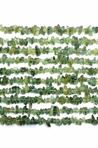 ลูกปัดอะพาไทต์สีเขียวธรรมชาติ ขัดเงา รูปทรงอิสระ ไม่เจียระไน ขนาด 17 หรือ 34 นิ้วต่อเส้น - Product Image 2