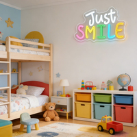 Neonawall Just Smile, Luz LED de Neón Acrílica con Alimentación USB, Forma Personalizable, Decoración Positiva para Pared, Habitación, Estudio, Fiesta, Negocio