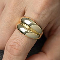 Bague empilable double couche en argent 925 massif, plaquée or 14 carats, bijoux pour femme