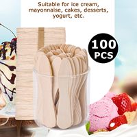 Mini cuillères à crème glacée en bois jetables biodégradables petit échantillon de dégustation de dessert vaisselle pour hôtels et artisanat