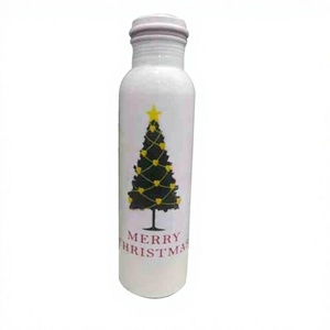 White Copper Water Bottles <b>Christmas</b> <b>Tree</b> Print Eco-Friendly Food Safe Cover for Office Travel Use Business Gift Tabletop - Product Image 1