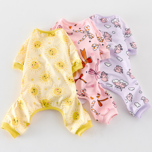 Mono de pijama de poliéster suave para perros con bonitos patrones estampados, ropa de dormir ligera para mascotas para cachorros y gatos, ropa para todas las estaciones - Product Image 6