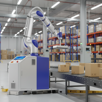 Paletizador Fijo JINWEI DS-CR35-U de 35 kg y 2246 mm, Motor PLC de 5 Ejes, CE ISO 10218, 8 Piezas/min, IP67, Paletización Automática Colaborativa