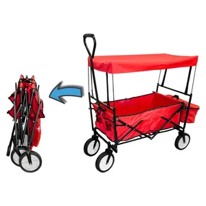 Outdoor Faltbarer Utility Faltbarer Wagen mit Rädern für Beach Lawn Sports 2 in 1 Beach Cart