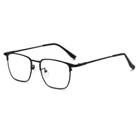 Lunettes de vue photochromiques carrées en métal unisexe, anti-lumière bleue, transition clair-gris, lunettes optiques de mode pour affaires