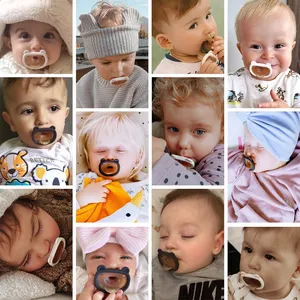 HEORSHE yeni tasarım sıcak renkler bebek ürünleri bebek kukla doğal yumuşak kauçuk silikon emzik diş çıkarma bebek için