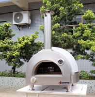 Four à pizza à dôme en argile OVENDESIGN CLAY-G-600-1 personnalisable, alimenté au gaz GPL, en acier inoxydable, pour 5 personnes, utilisation en cuisine