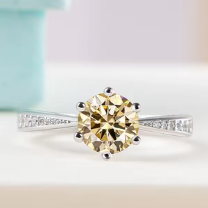 <span class=keywords><strong>GICA</strong></span> GEMA S925 แหวนเงินสเตอร์ลิง 1 กะรัตสุภาพสตรีรอบหกแฉก Moissanite หรูหราหมั้นและเครื่องประดับงานแต่งงานแหวน - Product Image 1