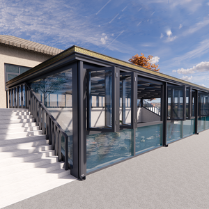 الألومنيوم المسطح الحديث والزجاج المقسى سونروم بيع المصنع مباشرة للاستخدام شقة للمنازل في الهواء الطلق - Product Image 5