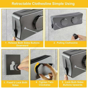 Corde à linge rétractable murale en acier inoxydable pour intérieur et extérieur, vente en gros - Product Image 3