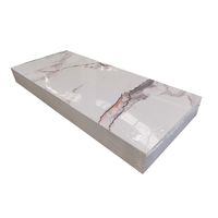 Plaque de marbre UV haute brillance en PVC, épaisseur 3 mm, étanche, durable, résistante à l'huile, durée de vie 30 ans, service de découpe inclus
