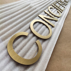 3 मिमी 5 मिमी 3 डी ब्रश पीतल पत्र संकेत ठोस धातु पत्र - Product Image 4