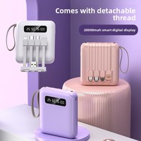 Vente en gros de mini-batteries externes en plastique certifiées 3C, 20000 mAh, grande capacité, chargeur portable / sorties Micro USB / Type-C / USB