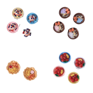 Jouets alimentaires de simulation caoh, desserts, gâteaux, frites, grands bols, baies, aimants de réfrigérateur DIY, porte-clés, pendentifs, résine - Product Image 4