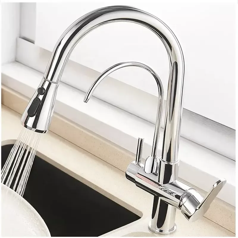 Multifunctional Pull Out Kitchen Faucet Mixer