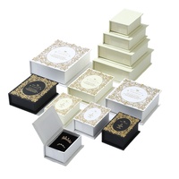 Boîte à bijoux magnétique à rabat, type livre, avec logo doré, pour collier, bague, bracelet, boîte cadeau