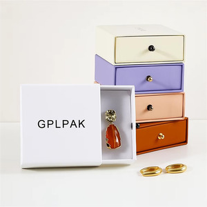 Paquete de papel de cajón de lujo con logotipo personalizado Bijoux Beige cajas de joyería Scatole Bigiotteria caja de regalo rígida para joyería - Product Image 4