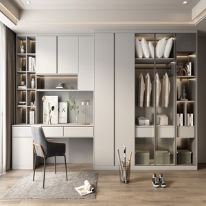 Armoire en bois prête <span class=keywords><strong>à</strong></span> assembler, meubles <span class=keywords><strong>de</strong></span> <span class=keywords><strong>chambre</strong></span> <span class=keywords><strong>à</strong></span> <span class=keywords><strong>coucher</strong></span> avec plusieurs compartiments, tringles <span class=keywords><strong>à</strong></span> vêtements et tiroirs pour petit espace - Product Image 4