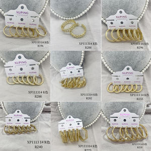 थोक हूप इयररिंग्स थोक सोने का रंग चढ़ाकर चेहरा। - Product Image 5