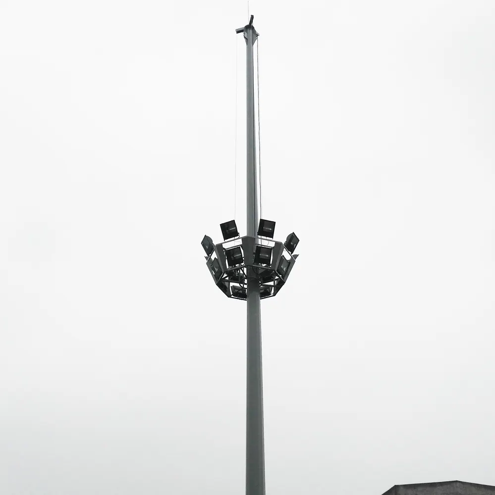 15m, 20m, 25m,30m 40m hot dip galvanized steel high mast lighting pole