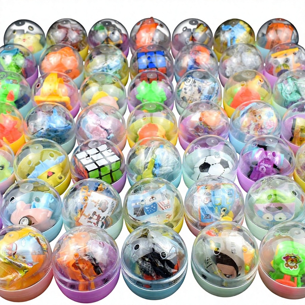 un paquet de jouets en capsule