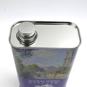 Envase Rectangular de Acero Inoxidable Premium para Gel de Ducha con Diseño Floral de Lavanda, Tapa de Rosca, Recargable y Reutilizable - Product Image 5