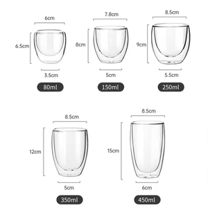 Taza de vidrio de doble capa creativa y popular, resistente al calor para el hogar, taza de café y té con leche de alta temperatura - Product Image 4