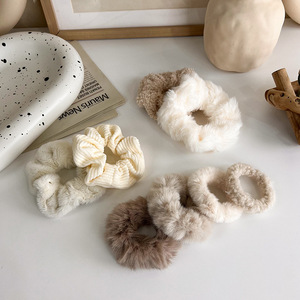 Vente Chaude Automne Hiver <span class=keywords><strong>Multi</strong></span>-Styles Tricot Peluche Chouchous Cheveux Femmes Bandes Élastiques Automne Hiver Accessoires Cheveux - Product Image 2