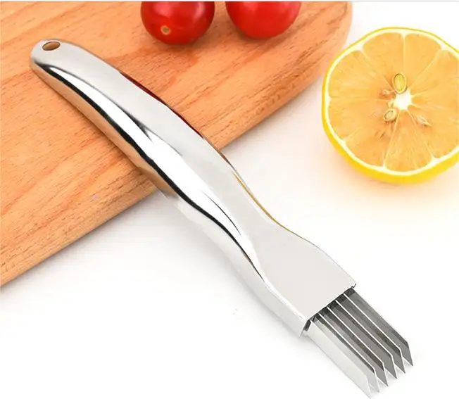 430 स्टेनलेस स्टील छोटे थोक फल सब्जी उपकरण स्कैलियन कटर मशीन चाकू