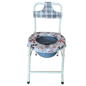 <b>Portable</b> <b>Commode</b> Chair Foldable Stable For Elderly Disabled Patients Pregnant Women Home Use White Color - Product Image 1