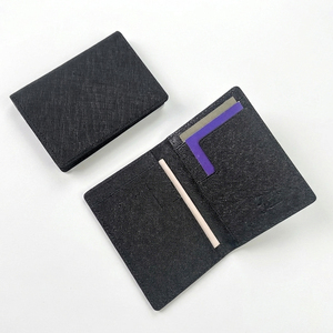 Porte-cartes de poche en cuir véritable Saffiano MA8 MA6 de fabrication coréenne, portefeuille minimaliste pour cartes de visite, étui léger pour usage quotidien - Product Image 1