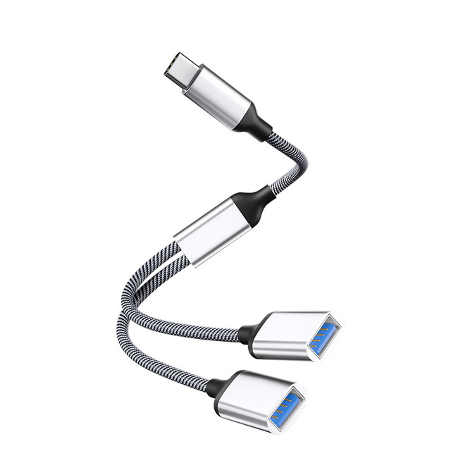 USB C Male to Dual USB Female Adapter, USB-A Male to Dual USB-C Female Converter,Type-C to Dual USB Adapter