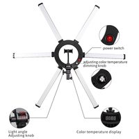 Tube lumineux LED professionnel pour photographie 120W, dimmable 3200-5500K, éclairage de studio pour caméra, 6 tubes lumineux, matériau plastique et métal