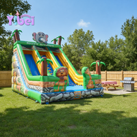 Yibei Château gonflable commercial de luxe intérieur/extérieur en PVC écologique avec toboggan et souffleur 5x7m EN14960