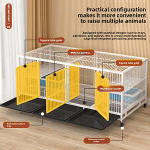 3 Verdiepingen Met <span class=keywords><strong>6</strong></span> Deuren Massieve Knoopsluiting Milieuvriendelijk Gebruik Binnenshuis Meerdere Maten Gelast Gaas Kleine Kattenfokkooi Voor Huisdieren - Product Image 4