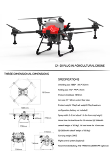Profesional <b>Quadcopter</b> Agricultural UAV Pesticide Sprayer 20kg Load Flight Time <b>Drones</b> High Productivity Farm Use - Product Image 5