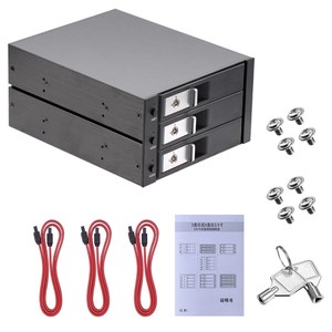 带冷却风扇的非estech <span class=keywords><strong>3</strong></span>托架热插拔存储<span class=keywords><strong>3</strong></span>.5英寸硬盘笼SAS SATA <span class=keywords><strong>2</strong></span>光驱机箱 - Product Image 5