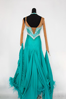 Robe de danse de salon professionnelle en strass, robe de concours moulante pour femme