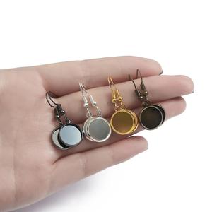 316l kualitas baja tahan karat Pvd 18k nampan berlapis emas Bezel Cabochon anting bulat kosong Temuan Diy perhiasan <span class=keywords><strong>Cameo</strong></span>