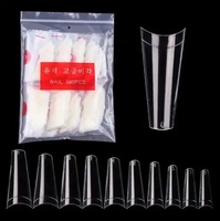 Kit de 500 Uñas Postizas en Bolsa, Uñas Acrílicas Francesas Completas y Medias, de ABS, para Manicura de Dedos de Manos y Pies, Forma C, 10 Tamaños