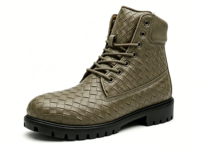 Cuir en gros pour bottes de travail montantes imperméables, style streetwear et randonnée, avec œillets dorés personnalisés, semelle crantée épaisse, unisexe