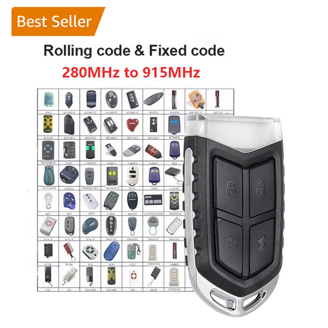 4 Buttons Multi Frequency 280 to 915MHz Copy Rolling Code Universal Garage Door Opener RF Wireless Remote Control
