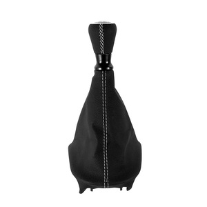 Poignée de levier de vitesse en cuir 5 vitesses avec surpiqûres bleues pour Peugeot 207 307 308 - Product Image 2