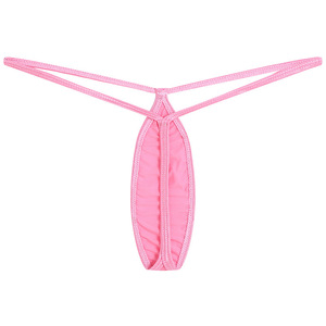 String sexy pour femme, couleur unie, satin, lingerie transparente - Product Image 2