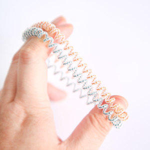 Élastiques à cheveux transparents perlés en spirale, haute élasticité, couleur unie, pour usage quotidien, attaches pour queue de cheval, bandes élastiques, boucles pour cheveux - Product Image 2