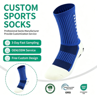 Chaussettes de football personnalisées pour hommes, antidérapantes, pour l'entraînement sportif et la course, avec technique de tricotage, hiver, haute cheville, logo sur le revers